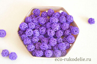 Шарики плетеные (Фиолетовые) 2,5 см