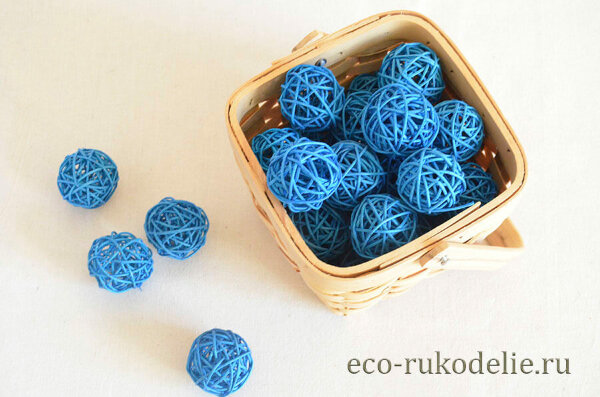 Шарики плетеные (Синие) 4 см
