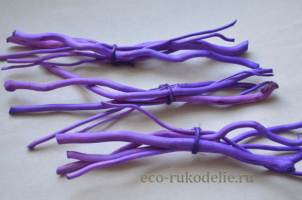 Ствол для топиария (Corylus) фиолетовый, 5 шт