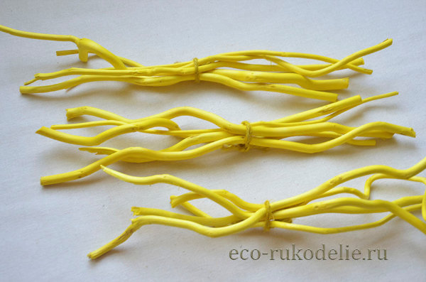 Ствол для топиария (Corylus) желтый, 5 шт